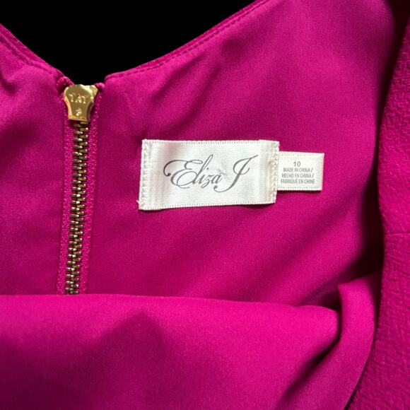 Eliza J Fuchsia Flutter Sleeveless Dress - Size 10 - Picture 3 of 11